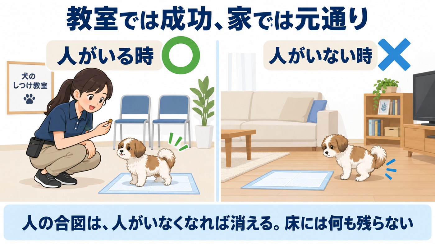 教室では成功、家では元通り