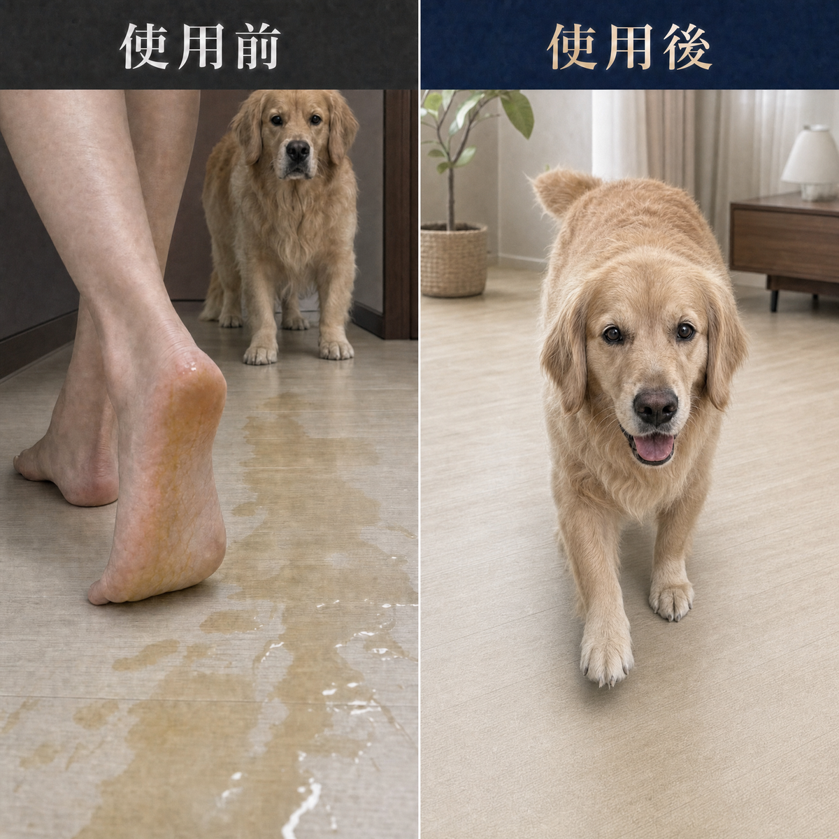 おしっこを踏む悩みの使用前・使用後
