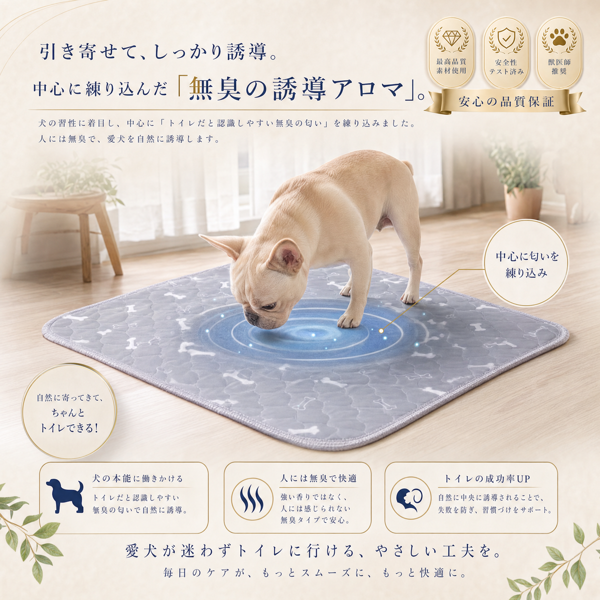 中心に練り込んだ誘導アロマのしくみ
