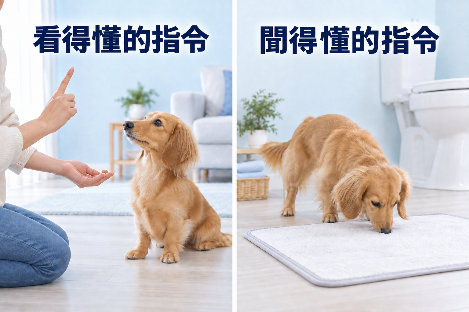 用眼睛理解的指示，與用氣味理解的指示。看著飼主手勢的狗狗，和嗅聞尿布墊氣味的狗狗。