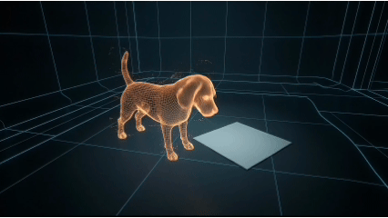 犬がパッドのにおいの合図に気づく様子
